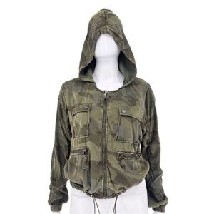 Anthropologie Marrakech Hera Cupro Hoodie Camo Jacket Medium size small